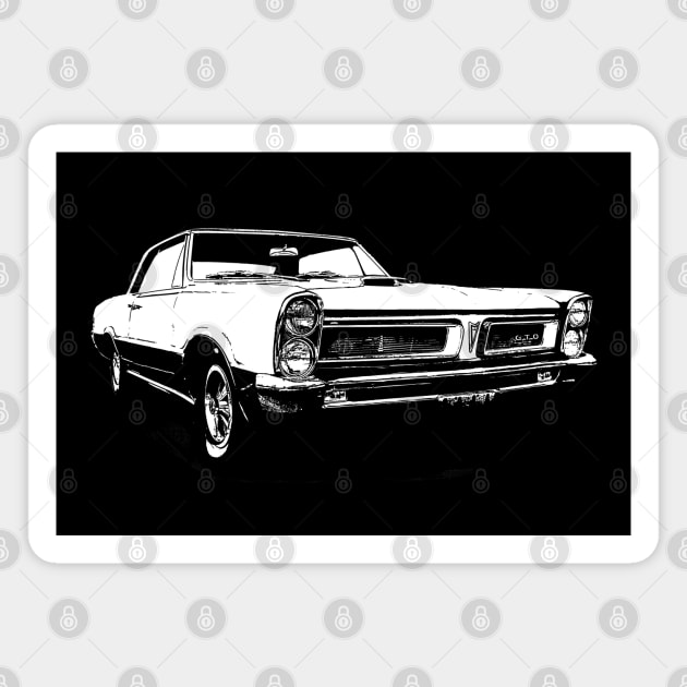 1965 Pontiac GTO - stylized white on dark background Magnet by mal_photography